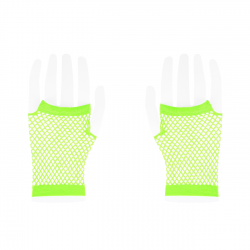 Rękawiczki z siatki bez palców neonowe zieleń 11cm - 3