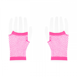 Rękawiczki z siatki bez palców neonowe różowe 11cm - 3
