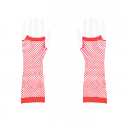 Rękawiczki z siatki bez palców czerwone 24cm - 3