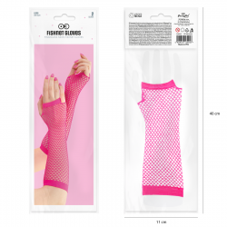 Rękawiczki z siatki bez palców różowe średnie 24cm - 2