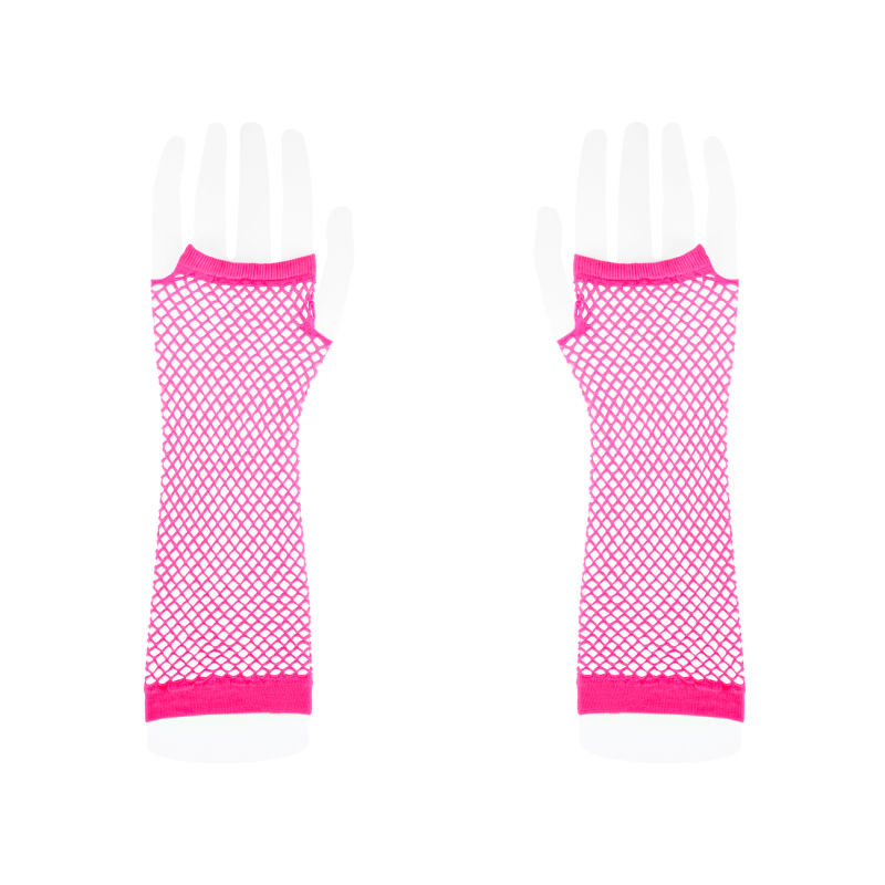 Rękawiczki z siatki bez palców różowe średnie 24cm - 3