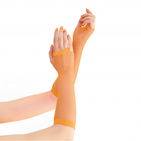 Rękawiczki z siatki bez palców pomarańczowe 24cm - 1