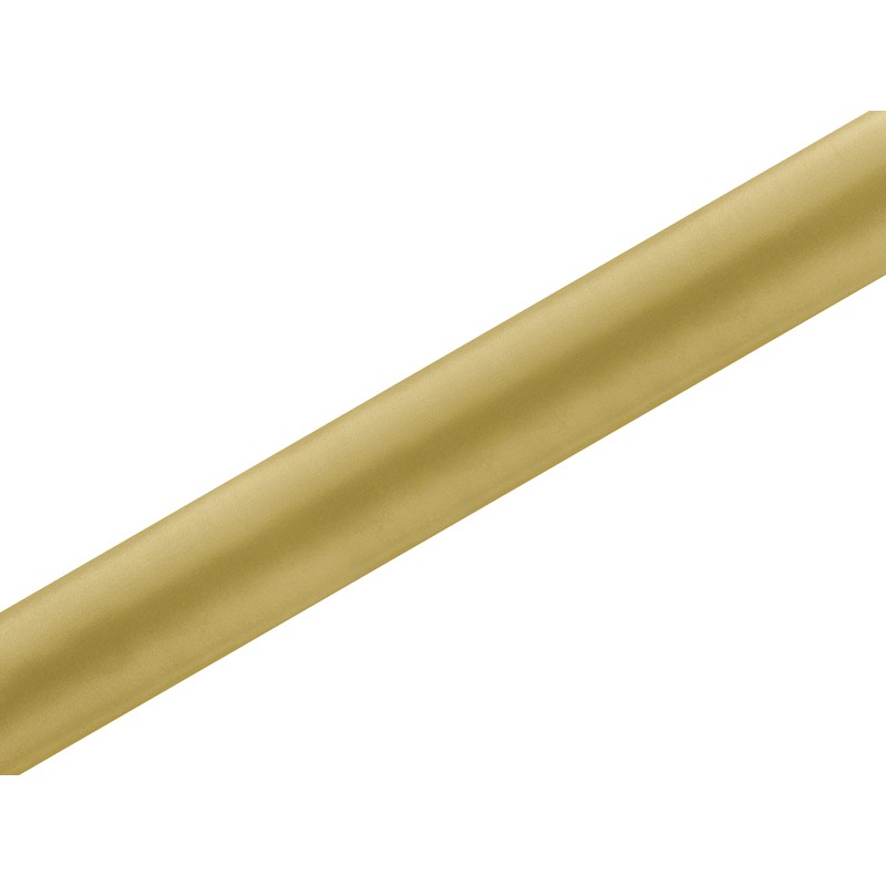 Satyna obrus bieżnik gładka na stół złota rolka 9m - 1