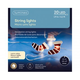 Lampki micro świąteczne 20 led prezenty kokardki - 1