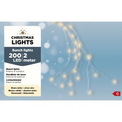 Wiązka lampki sznur ciepły biały micro 200 LED 2m - 1