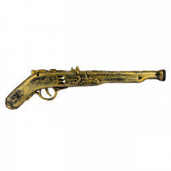 Pistolet broń Kowboj Dziki Zachód Pirat Kapitan złocony dźwiękowy