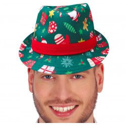 Kapelusz czapka gangsterski świąteczny zielony - 1