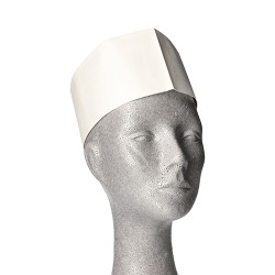 Furażerka Czapka Czapeczka gastronomiczna z bibuły biała 28cm 100szt