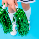 Pompony cheerleaderki zielone 2szt zestaw 38cm - 4