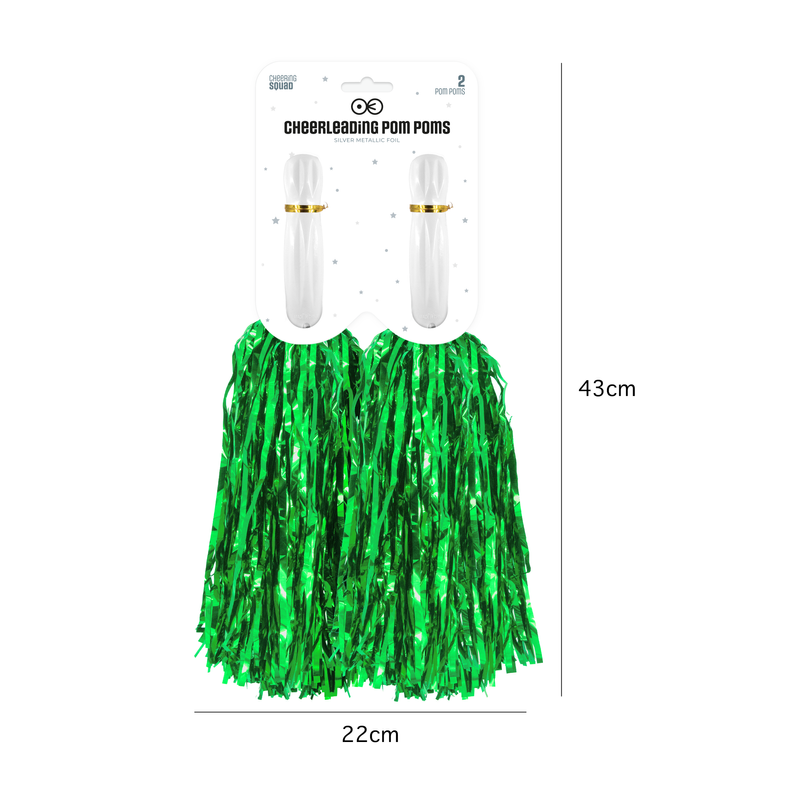 Pompony cheerleaderki zielone 2szt zestaw 38cm - 5