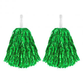 Pompony cheerleaderki zielone 2szt zestaw 38cm - 1