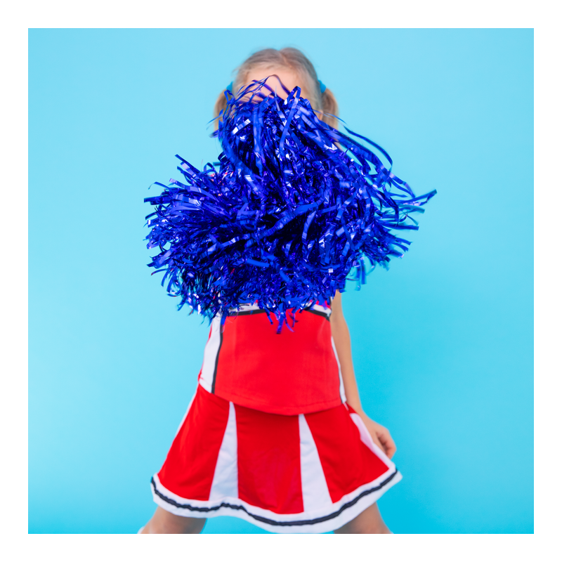 Pompony cheerleaderki niebieskie 2szt zestaw - 3