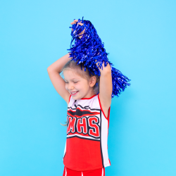 Pompony cheerleaderki niebieskie 2szt zestaw - 4