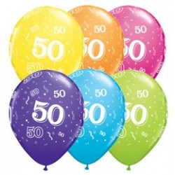 Balon 11 50 urodziny 6 szt.