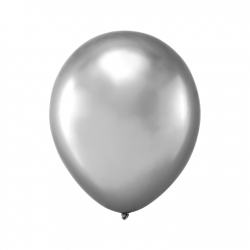 Balony chrom srebrne średnica10 cali 50 sztuk - 1