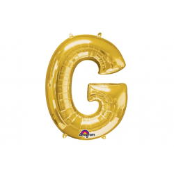Balon foliowy litera G duża złota metalik 33''
