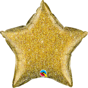 Balon foliowy 20 gwiazda brokat złoty - 1