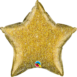 Balon foliowy 20 gwiazda brokat złoty