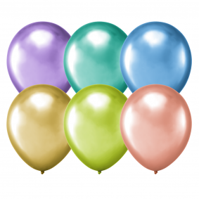 Balony lateksowe chromowane kolorowe 27cm 10szt - 1