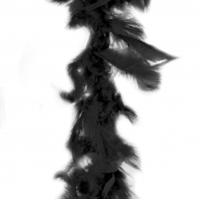 Długi łańcuch boa z piór czarne rekwizyt 180 cm - 1
