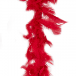 Długi łańcuch boa z piór czerwony rekwizyt 180 cm - 1