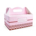 Pudełko na ciasto komunia różowa ornament duże - 1