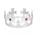 Korona królewska z kolorowymi klejnotami srebrna - 1