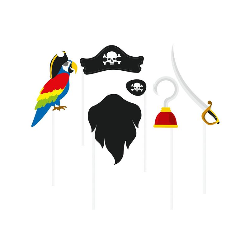 Rekwizyty do zdjęć Korsarz Pirat Papuga Zestaw x6 - 1