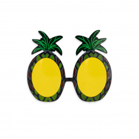 Okulary w kształcie ananasa okrągłe żółte 14cm - 1