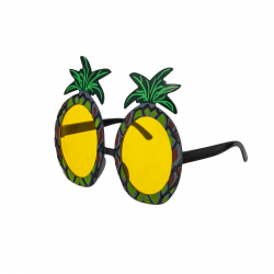 Okulary w kształcie ananasa okrągłe żółte 14cm - 3
