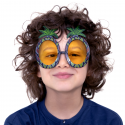 Okulary w kształcie ananasa okrągłe żółte 14cm - 4