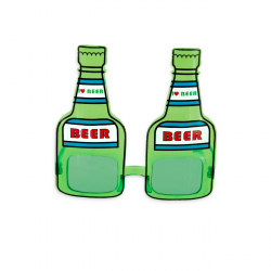 Okulary w kształcie butelki piwa zielone 15cm