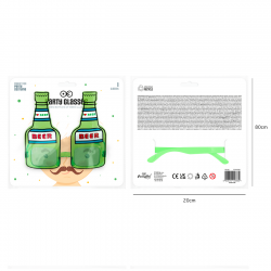 Okulary w kształcie butelki piwa zielone 15cm - 3