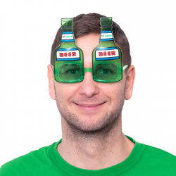 Okulary w kształcie butelki piwa zielone 15cm - 4