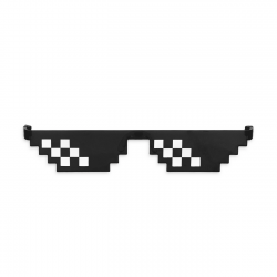 Okulary wąskie czarne pikselowe kultowe 16cm