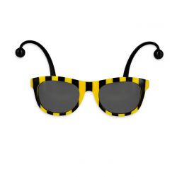 Okulary w kształcie pszczółki czółka żółte czarne