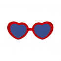 Okulary w kształcie serc czerwone czarne 15cm - 1