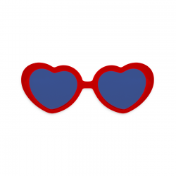 Okulary w kształcie serc czerwone czarne 15cm