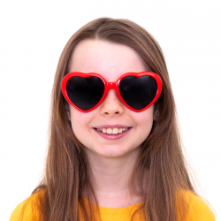 Okulary w kształcie serc czerwone czarne 15cm - 4