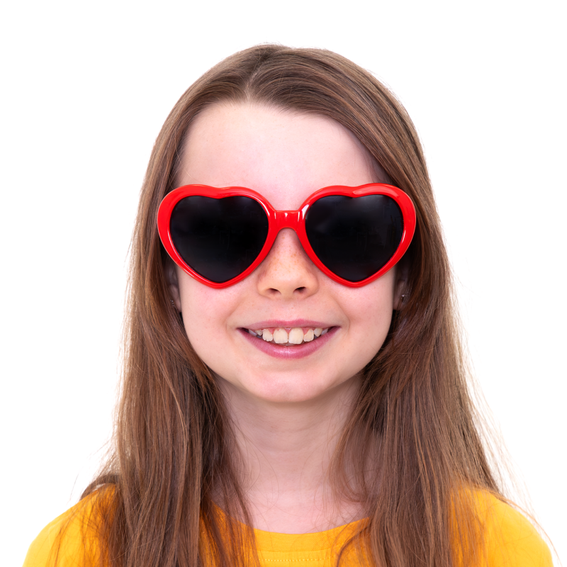 Okulary w kształcie serc czerwone czarne 15cm - 4