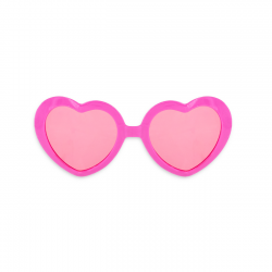 Okulary w kształcie serc jaskrawo różowe 15cm - 1