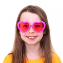 Okulary w kształcie serc jaskrawo różowe 15cm - 4