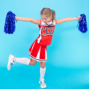 Pompony cheerleaderki niebieskie błyszczące 2szt - 3