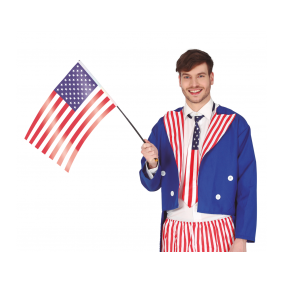 Flaga amerykańska Ameryka na patyku rekwizyt 45 cm - 1