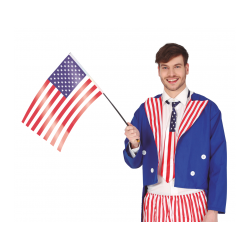 Flaga amerykańska Ameryka na patyku rekwizyt 45 cm