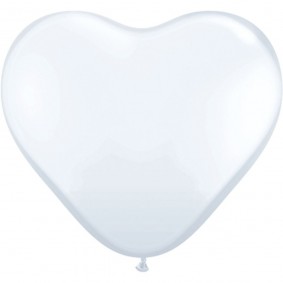 Balon 1M serce białe pastelowy 2 szt. - 1