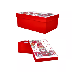 Pudełko ozdobne świąteczne prezentowe Gnom 25cm - 1