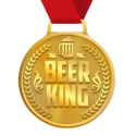 Medal "Król Piwa" naszyjnik złoty czerwona wstążka - 3