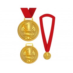 Medal "Mistrz" naszyjnik złoty czerwona wstążka