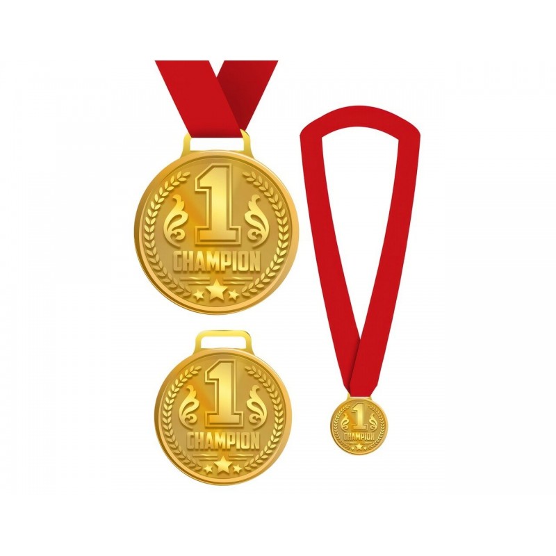 Medal "Mistrz" naszyjnik złoty czerwona wstążka - 1